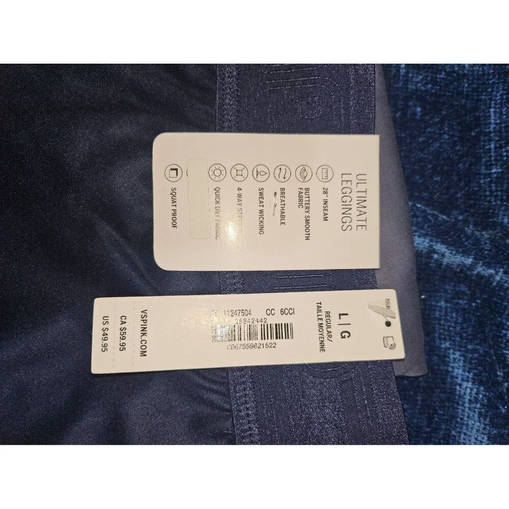 Victoria's Secret PINK Ultimate High Waist Leggings Blue Ombre Large Regular - Picture 3 of 8